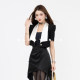 MD Inno British Elegant 2026 Spring and Summer High-end Fashion Versatile Versatile Black and White Contrast Color Short-Sleeved Blazer