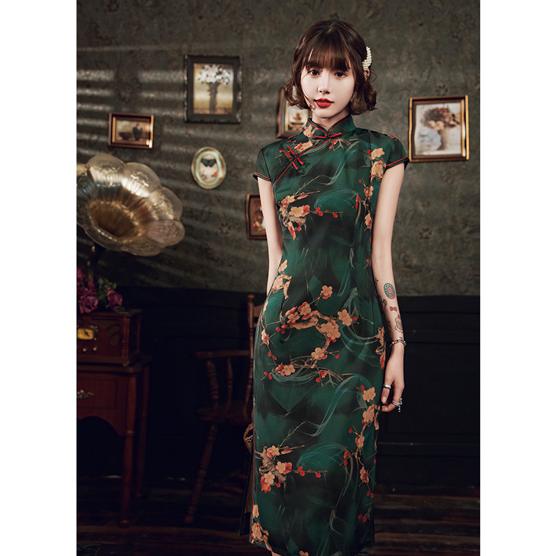 老上海旗袍年轻款少女改良版连衣裙 嫦美人旗袍