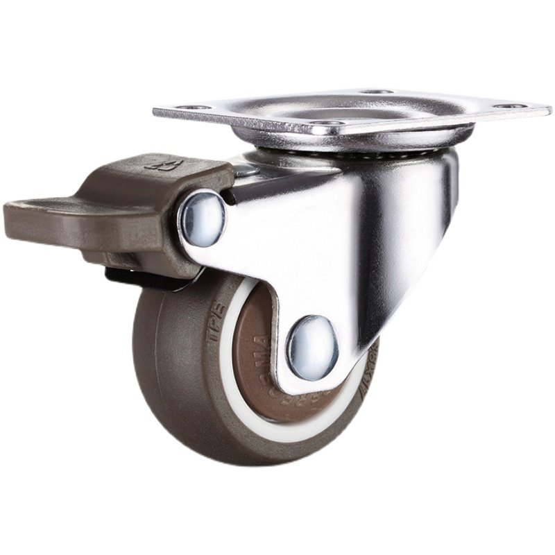 橡胶万向轮1寸1.25寸1.5寸2寸静音脚轮带刹车家具轴承软胶小滑轮,淘宝优惠券,粉丝福利购,淘宝优惠卷