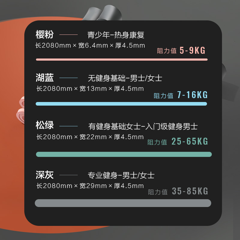 艾迈运动旗舰店弹力带健身男练胸肌阻力带力量训练田径拉力绳引体向上辅助助力带2