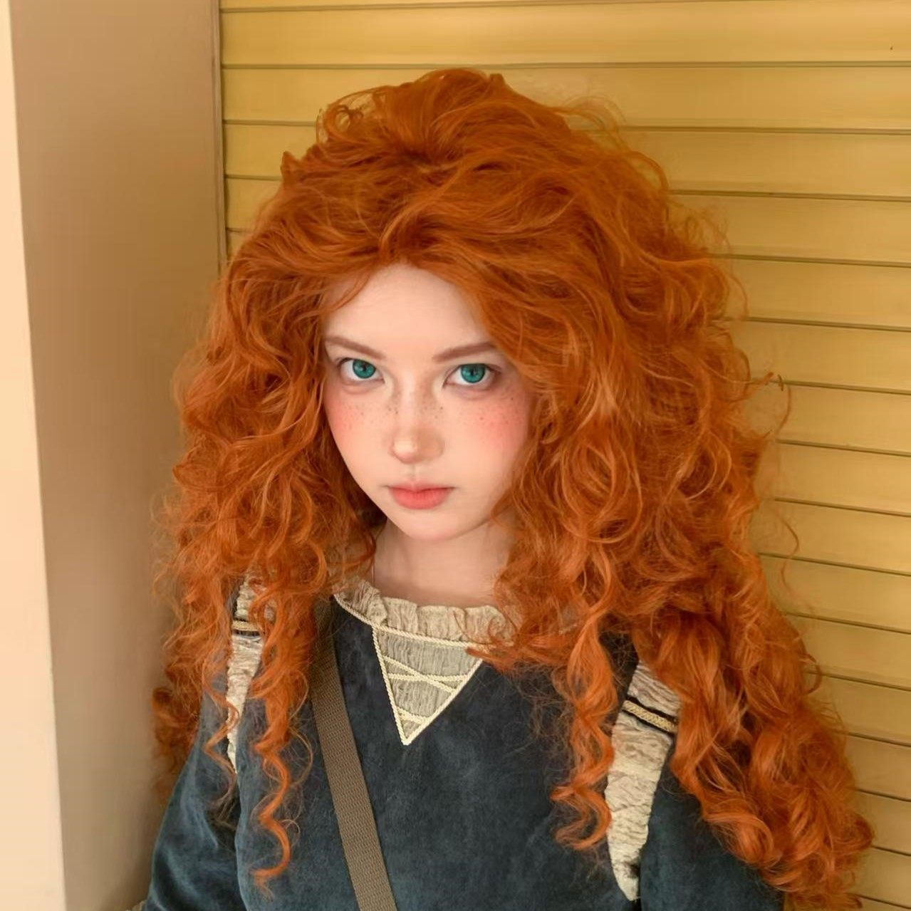 梅莉达公主cos假发女橘色羊毛卷长发勇敢传说毛胚万用毛整顶头套,淘宝优惠券,粉丝福利购,淘宝优惠卷