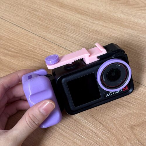 适用大疆action3/4/5/5pro通用原厂兔笼快拆手柄冷靴配件快门按键 - 图1