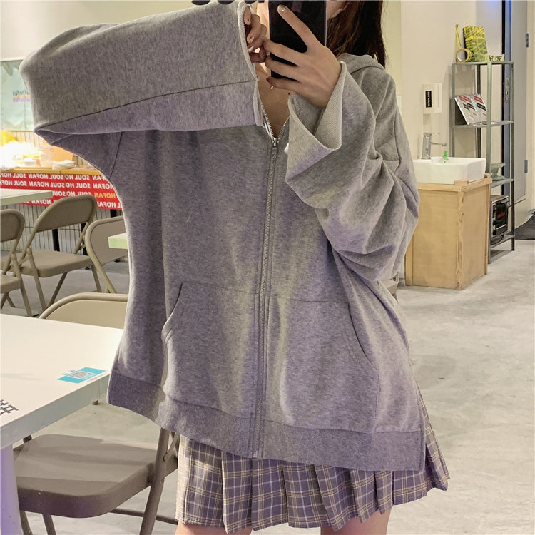 waitmore卫衣女潮ins连帽韩版开衫 舒情莱卫衣/绒衫