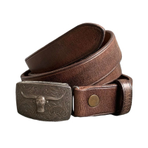 Artisanal beauty-producing lead guests for leather to be made of old American retro Cowboy wind narrow wide belt strap