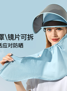 偏光女紫外线空顶遮脸大檐遮阳帽