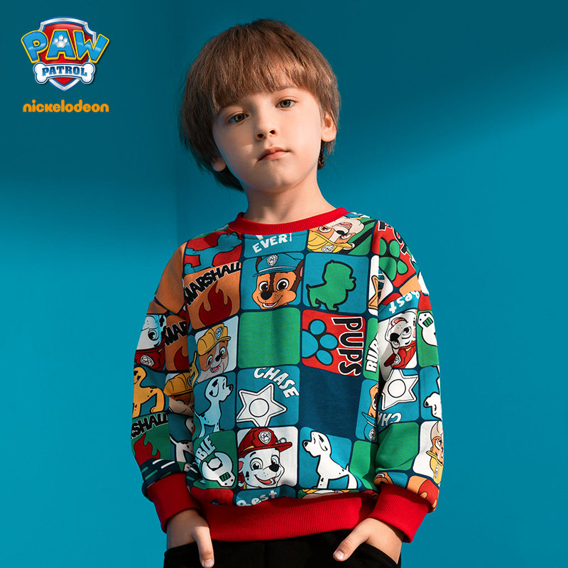 汪汪队衣服男童加绒红色新年服卫衣 汪汪队立大功童装卫衣/绒衫