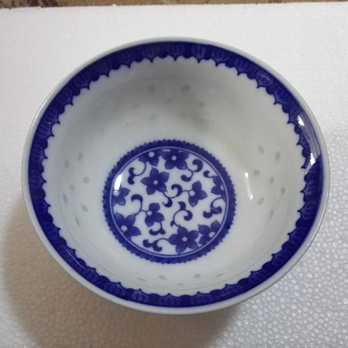 包邮10个景德镇青花玲珑釉下彩陶瓷5英寸米饭碗饭碗汤碗粥碗面碗 - 图1