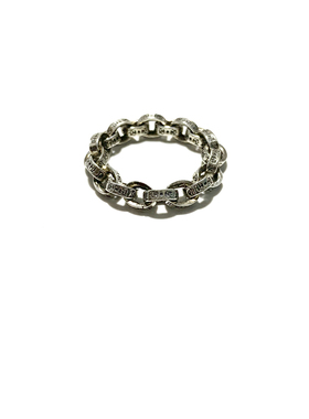 925纯银哥特式字母链条5mm戒指指环