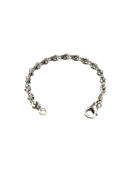 匠银JY 925纯银FOIT小怪兽骷髅情侣银饰复古做旧潮流手链手串