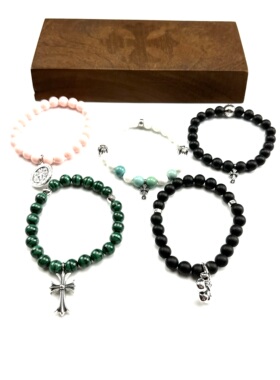 手链WUMING925纯银潮流十字架