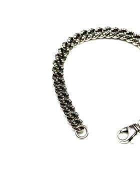 匠银JY 925纯银8mm鸢尾花十字花黑檀木潮流复古奢华手链手串