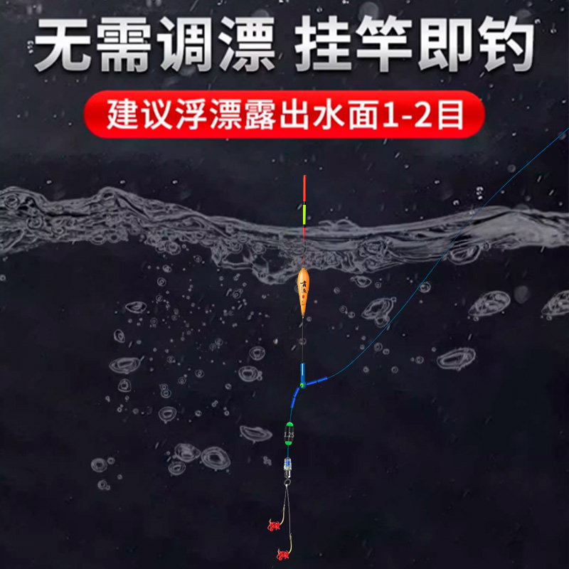 免调漂线组成品主线全套装高灵敏鲫鱼漂鱼钩子线双钩绑好台钓溪流,淘宝优惠券,粉丝福利购,淘宝优惠卷