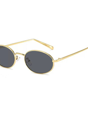 地球超新鲜金靖同款金色圆框墨镜