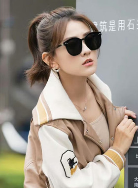 白色橄榄树梁洁李潇潇同款墨镜黑色大框高级感2025新款太阳眼镜