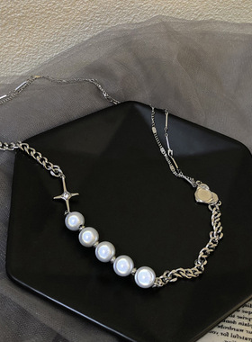 承欢记毛毛同款项链银色金属不掉色2024新款高级感锁骨链choker