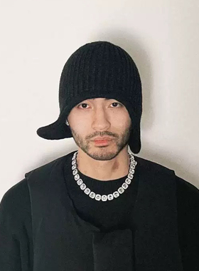 韩版ins可塑性钢条雷锋帽趣味男女秋冬保暖帽护耳针织飞行帽可爱