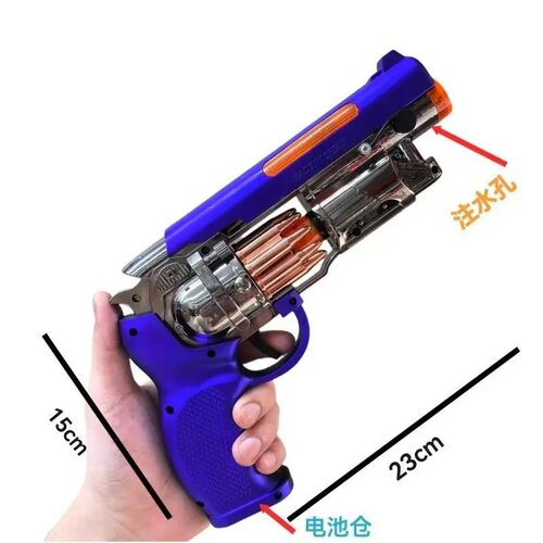 喷雾发光震动玩具枪左轮儿童小男孩3-6岁宝宝小手枪炫酷带声音抢 - 图3
