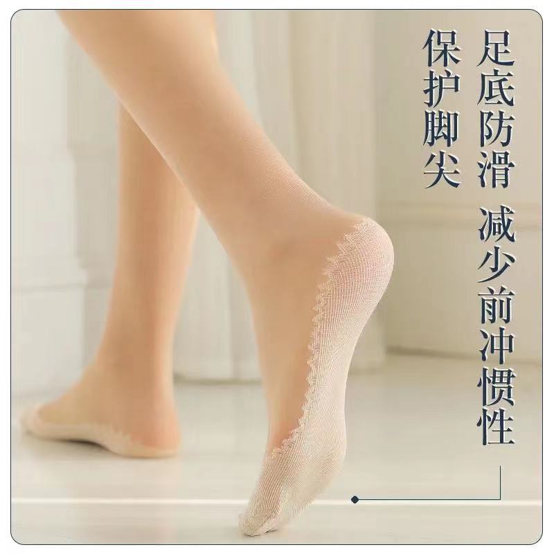 浪莎中筒丝袜女性感薄小腿袜夏季包芯丝肉色半截过膝中长款防勾丝 - 图2