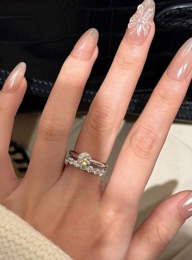 D色莫桑石订结婚求婚情侣女戒子