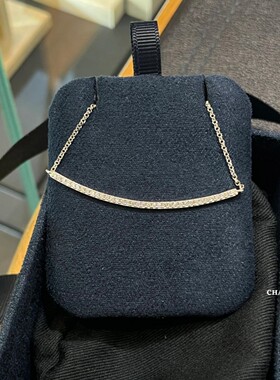 轻奢纯银笑脸钻石锁骨链女