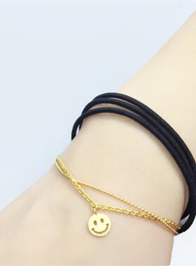 美国18K金笑脸手链纯银镀金