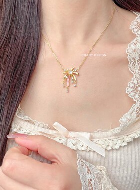 18K金烟花锁骨链轻奢送女生