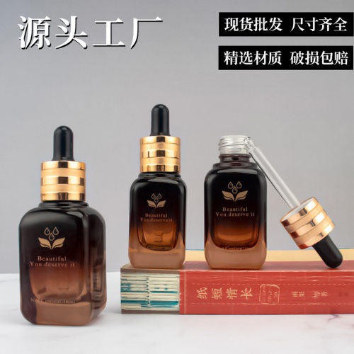 玻璃精油瓶精华液小样空瓶子化妆品高档调配瓶便携旅行滴管分装瓶 - 图1