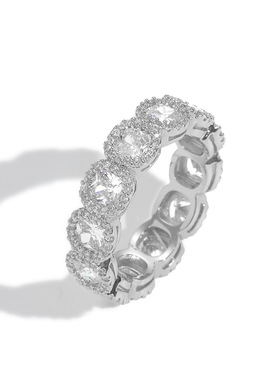 饰品满锆石冰糖戒指梅花满锆石男女情侣真金电镀嘻哈