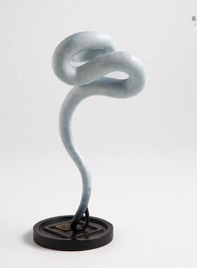 正品爱铜蛇摆件十二肖蟒蝰蛇可吉祥物办公关室生客厅玄车载高档礼