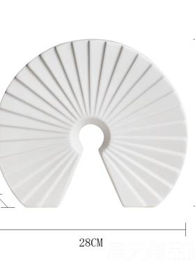 正品简约现扇代白花瓶陶瓷形新中式摆色件组合书柜售处电视柜软装