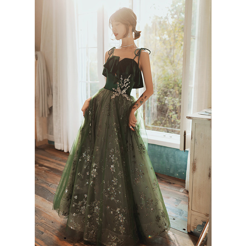 影楼婚纱礼服裙女仙女绿色连衣裙 菲麦司礼服/晚装