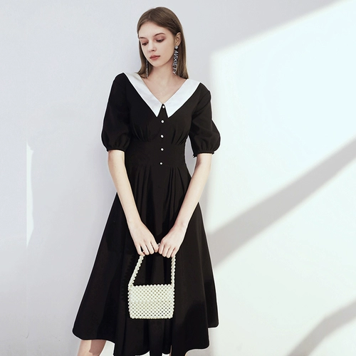 Черное вечернее платье, юбка, французский стиль, 18 лет, подходит для подростков