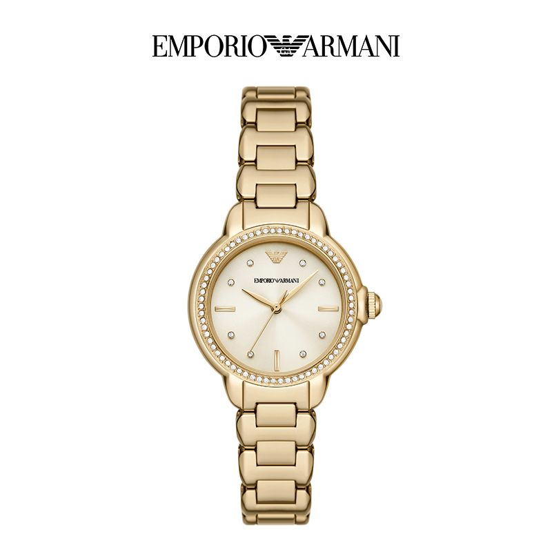 EmporioArmani女士手表Mia米娅轻奢芯金色腕表官方正品AR11609