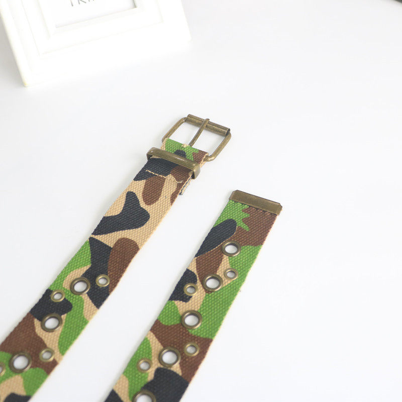 迷彩军训皮带女男生中学生加大码初中军训服裤腰带大学帆布带裤带