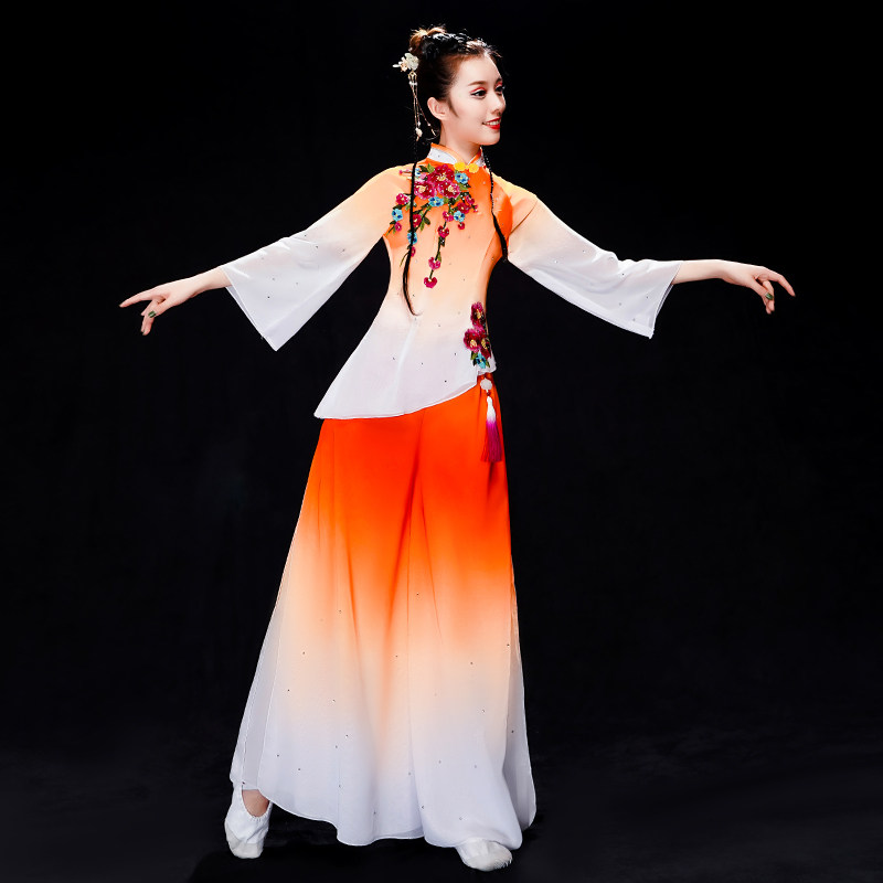 古典舞演出服女飘逸新款独舞扇子舞舞蹈服装中国风伞舞艺考表演服_虎窝淘