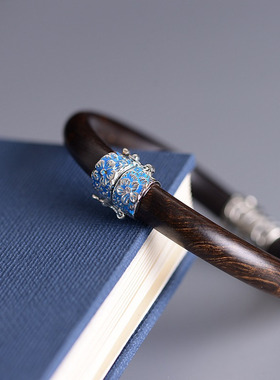 牡丹缘S925银烧蓝珐琅彩手镯