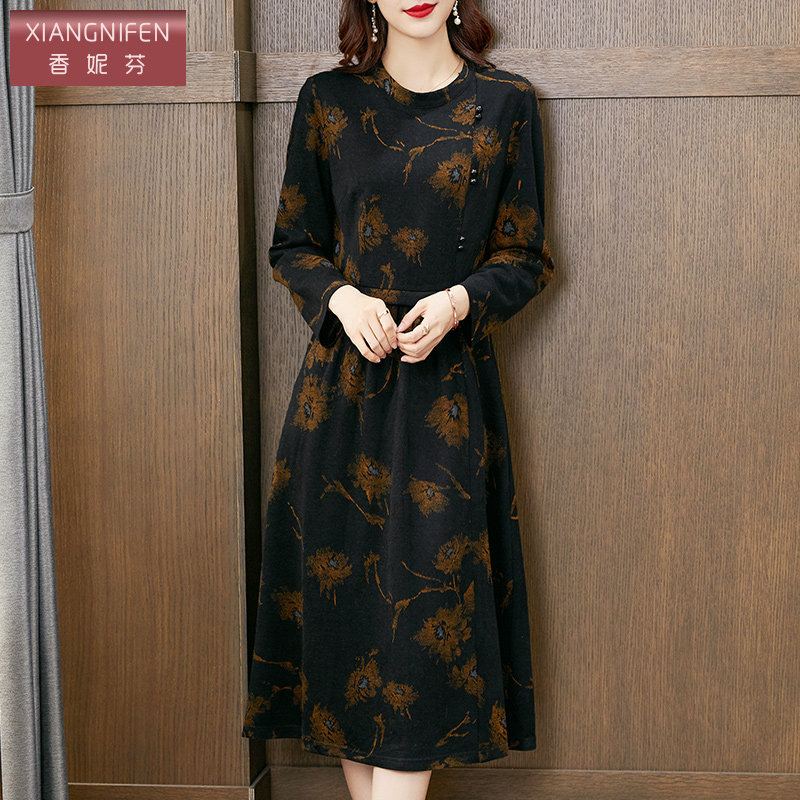 香妮芬高端奢华妈妈高贵2021连衣裙 香妮芬连衣裙