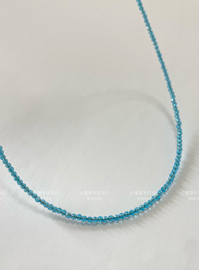 原相机实拍 清透冰种海蓝宝天河石色尖晶石锁骨链极细轻奢感项链
