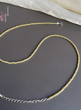 百搭超闪金黄色锆石刻面极细贴肤锁骨链女高级感气质项链亮晶晶