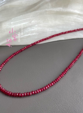泰国AA级红宝石鸽血红平替品项链高级红玉髓烤色仿红宝锁骨链女