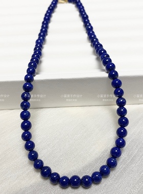 韩国ins博主fever青金蓝色串珠项链简约小众设计高级感锁骨链女