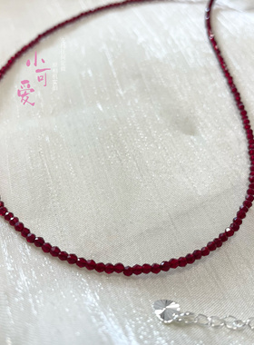 极细2mm安克拉红色尖晶长款毛衣链叠戴女礼物锁骨链新年本命年红