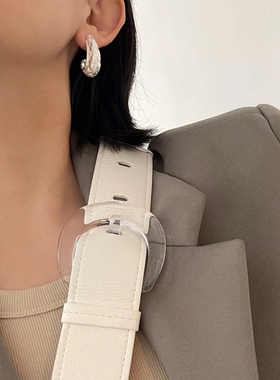 小众设计泪滴型C形耳环女