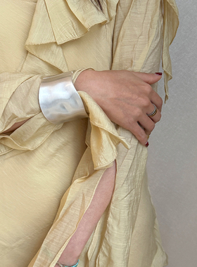 拉丝宽边手镯欧美风女