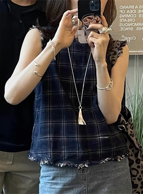 INS博主同款银色流苏项链