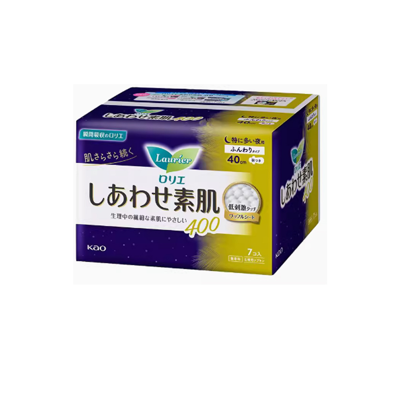 日本花王有护翼卫生巾超吸收夜用素肌F系列轻薄透气棉柔亲肤400mm