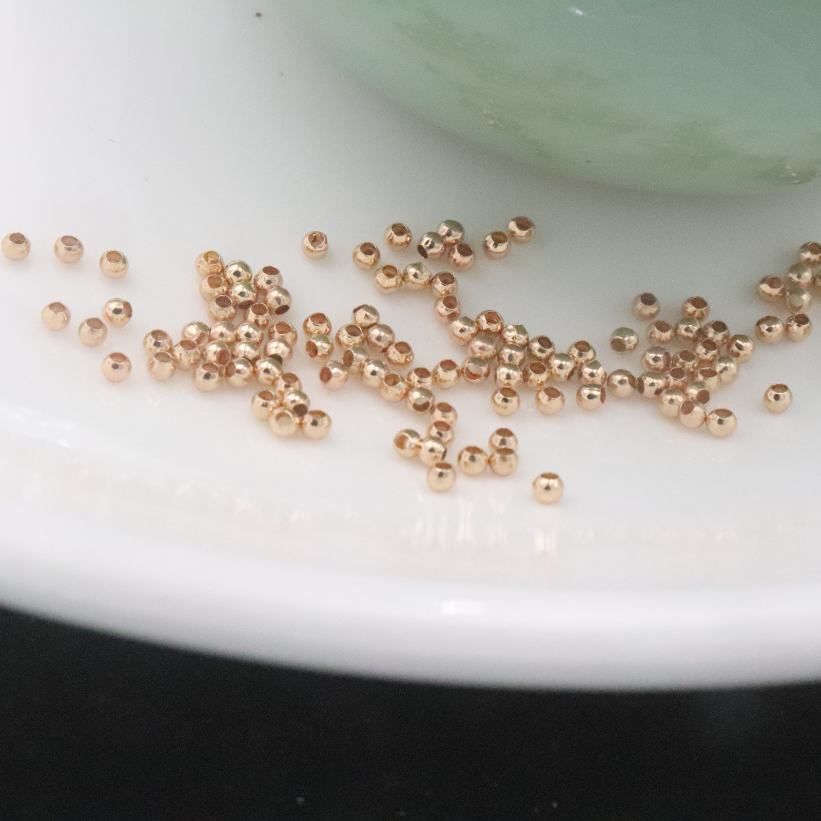 你与繁花——手工diy配件保色kc金隔珠2mm3mm 100颗每包 - 图1