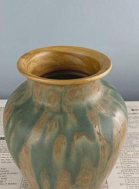 精选陶瓷侘寂风艺j术花盆复古粗陶民宿陶罐新中式居家干花简约摆