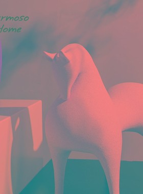 新年马动物陶瓷创意客厅摆件x家居饰品桌面酒柜装饰品样板间办公