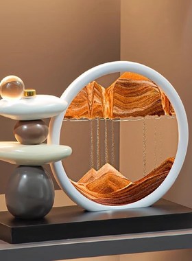 优选新中式时来运转流沙画摆件客厅电视柜酒柜轻S奢高档家居装饰